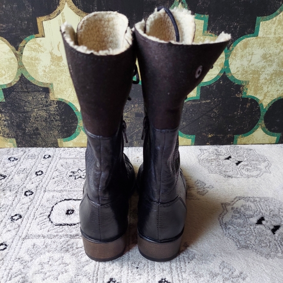 Steve Madden Leather & Faux Fur Combat Boots - Picture 3 of 9